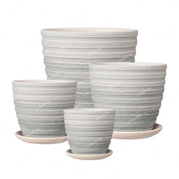 Набор горшков Крокус Букле серый из 4-х 0,7/1,4/2,3/4,2л (уп.1)