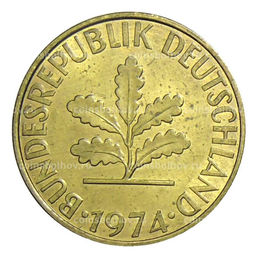 Монета 10 пфеннигов 1974 года J Германия