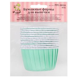 "S-CHIEF" PPC-0010 Бумажные формы для выпечки (усиленные с бортиком) 5 см 5 x 3.9 см 12 шт. №06 бирюзовый