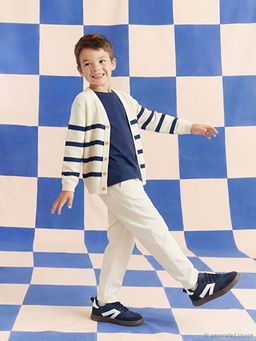 V Yaka ?izgili Erkek ?ocuk Triko H?rka