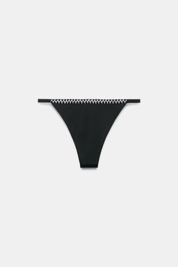 BRAGUITA BIKINI CROCHET CONTRASTE / Negro - Zara фото 6