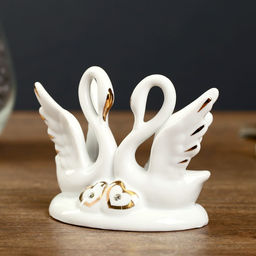 Фигурка под фарфор 2 лебедя изящество, стразы, 10?5?9 см