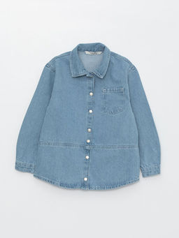 G?mlek Yaka K?z ?ocuk Jean Ceket