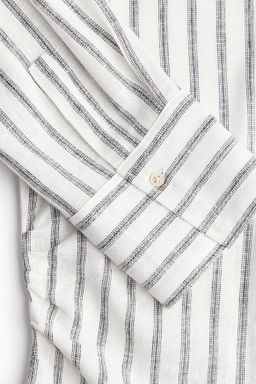 Camisa fruncida en mezcla de lino - H&m фото 3