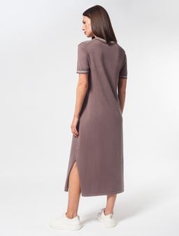 VILATTE / Платье-поло тонкой вязки из хлопка с вискозой  фото 4