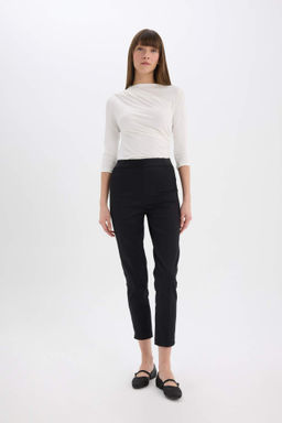 Sigaret Saten Kumas Pantolon Normal Bel Basic Duz Beli Lastikli Duz Paca - Defacto фото 6