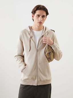 Dik Yaka Uzun Kollu Pel?? Erkek Fermuarl? Sweatshirt