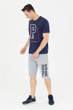 Мужские серые меланжевые вязаные шорты