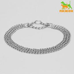 Ошейник - полуудавка металлический трехрядный, 70 см, толщина проволоки 2,5 мм