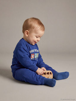 Erkek Bebek Paw Patrol Bask?l? Sweatshirt ve E?ofman Alt?