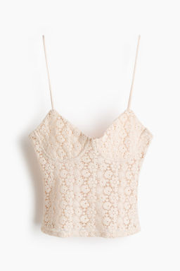 Top de tirantes efecto crochet