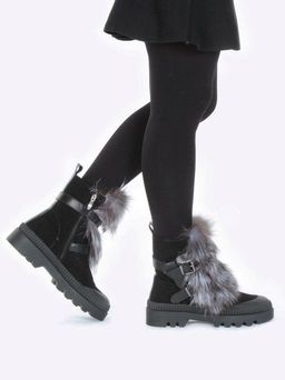 04-M20-5046 Ботинки зимние женские (натуральная замша, натуральный мех) - Фабричный китай фото 4