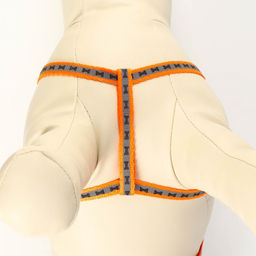 Комплект светоотражающий Косточки, ошейник 120 х 1 см, ОШ 24-40 см, ОГ 24-40 см оранжевый - Пижон фото 6