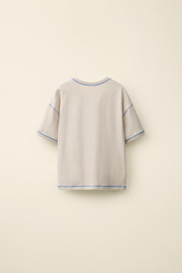 CAMISETA RAYAS PESPUNTES CREATED BY CARAMEL LONDON X ZARA / Beige