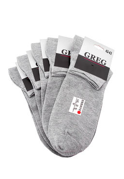 Носки мужские (в упаковке 5 пар) GREG G-20/02 серый укороч.