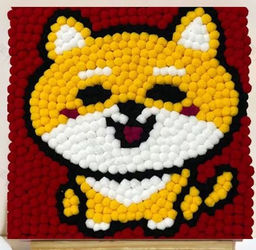 Картина из помпонов на подрамнике Draw Me! Cheerful fox, (20 х 20 см)