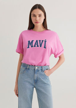 Mavi Logo Bask?l? Pembe Tisort  фото 2