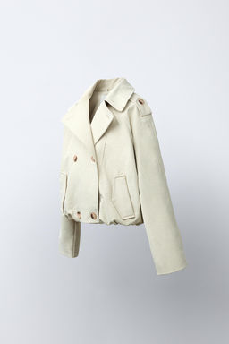 TRENCH CORTO BAJO GOMA / Crudo medio - Zara фото 4