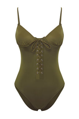 TRENDYOLMILLA Haki Balkonet Kusgozu Regular Mayo TBESS25MA00037 фото 6