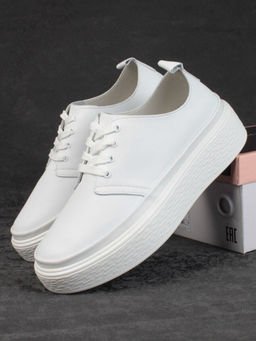 05-PDF88-1 WHITE Кроссовки женские (натуральная кожа)