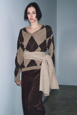 100% WOOL DIAMOND JUMPER - Zara фото 8