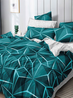 Постельное белье поплин эксклюзив - Зеленые грани Евро Мини с Евро простыней (нав. 70х70)