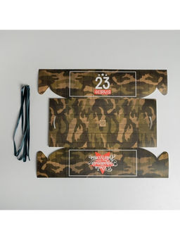 Цена за 5 шт. Коробка для капкейков, кондитерская упаковка, 6 ячеек «23 Февраля», 23×16×10 см