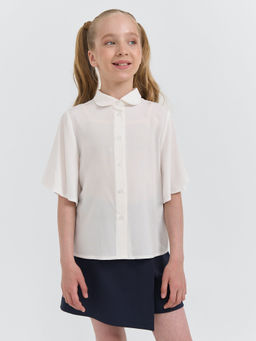 Блузка с коротким рукавом для девочки "Белая" 7+