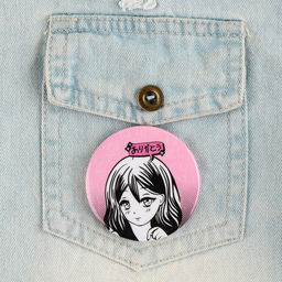 Цена за 10 шт. Значок закатной Аниме милая девочка, d=5.6 см