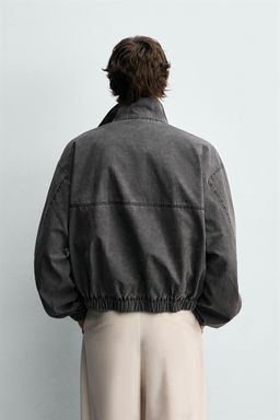 CAZADORA LAVADA CROPPED FIT / Gris antracita - Zara фото 3