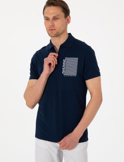 Lacivert Slim Fit Polo Yaka Ti__rt