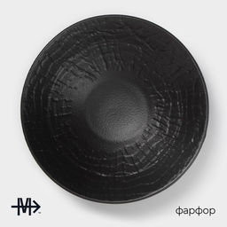 Цена за 4 шт. Салатник Magistro Black style, d=17.8 см, фарфор, чёрный  фото 2