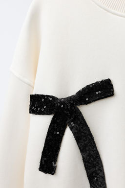 BOW AND SEQUIN SWEATSHIRT - Zara фото 3