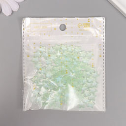 Цена за 2 шт. Декор для творчества акрил «Звёзды», зелёный светится в темноте, набор 100 шт., 0.9×0.9 см