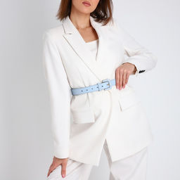 Ремень женский, ширина 3 см, винт, пряжка со вставкой, цвет голубой - Simaland фото 2