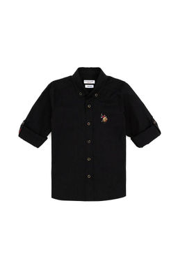 Рубашка U.s. Polo Assn для мальчика черная хлопок