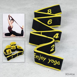Ремень эластичный для йоги Woohooo Yoga Belt / 8 петель/ желтый / уп 50