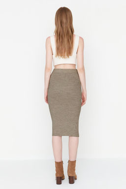 TRENDYOLMILLA Siyah Midi Kalem Triko Etek TWOAW20DU0006  фото 5