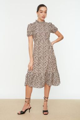 TRENDYOLMILLA Ac?k Mavi Cicekli A Kesim F?rf?rl? Midi Dokuma Elbise TWOSS20EL0894  фото 14