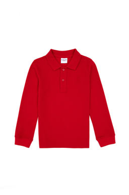 Erkek _ocuk K_rm_z_ Basic Polo Yaka Sweatshirt Sepette S_rpriz _ndirim