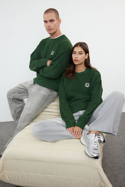 TRENDYOL MAN Indigo Oversize Bisiklet Yaka Dokulu Kazak TMNAW24KZ00032 - Trendyolmilla фото 24