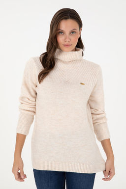 Женская кремовая водолазка с воротником Неожиданная скидка в корзине - U.s. polo assn фото 3