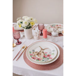 Тарелка фарфоровая обеденная Доляна Зайка, d=25,5 см, цвет белый  фото 19