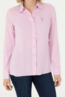 Женская сиреневая рубашка с длинным рукавом - U.s. polo assn фото 6