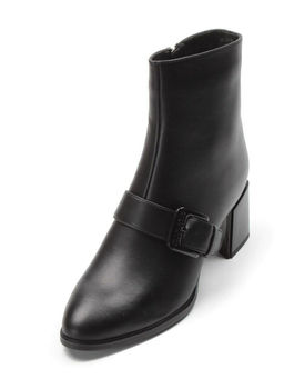 01-PCM347-1 BLACK Ботинки демисезонные женские (натуральная кожа, байка)