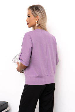 Костюм брючный (черный/сирень) К11-82/2 - Николь фото 7