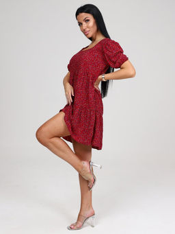 019 ПЛАТЬЕ ЖЕНСКОЕ (Бордо/цветочки) - А-дина фото 4