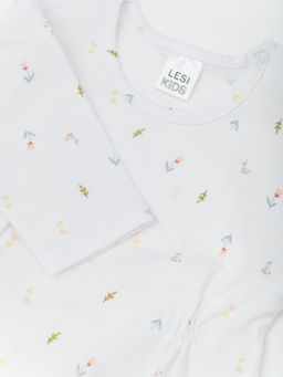 Комбинезон для девочки с длиным рукавом 2шт., бел/роз - Lesi kids фото 14