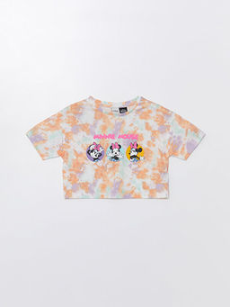 Bisiklet Yaka Minnie Mouse Bask?l? K?sa Kollu K?z ?ocuk Ti??rt ve ?ort - Waikiki фото 2