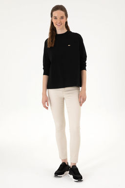 Kad_n Siyah Regular Bisiklet Yaka Basic Sweatsh_rt